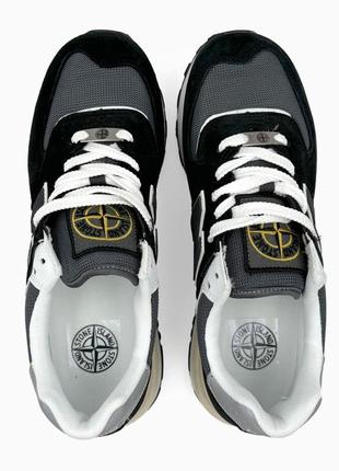 Мужские кроссовки new balance 574 legacy stone island black/white3 фото