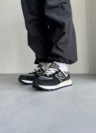 Мужские кроссовки new balance 574 legacy stone island black/white5 фото