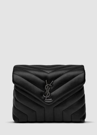 Saint laurent toy loulou in quilted leather black/silver