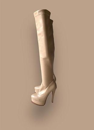 Шкіряні ботфорти alaïa