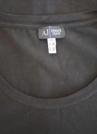 Бомбовый хлопковый лонгслив с ярким принтом из страз armani jeans made in italy6 фото