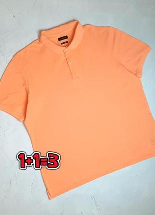 🌿1+1=3 брендовая оранжевая футболка поло хлопок massimo dutti, размер 52 - 54