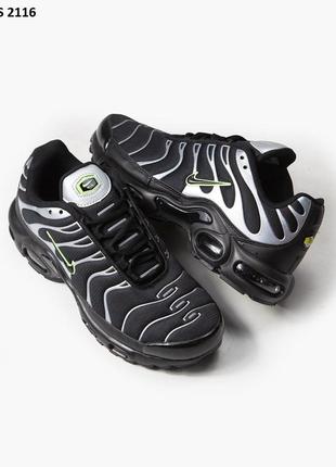 Мужские кроссовки nike air max plus tn'black\white'8 фото