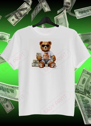 Футболка с медведем harajuku, kawaii teddy футболка с мультяшным медведем
