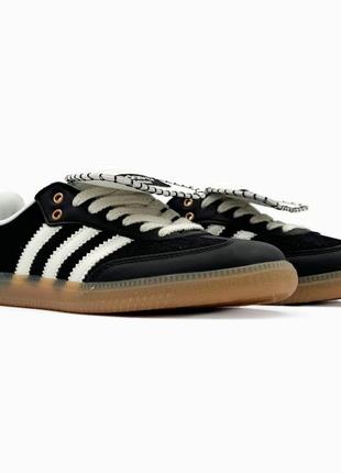 Женские кроссовки adidas samba wales bonner black/white4 фото