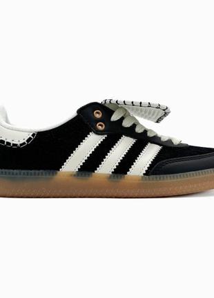 Женские кроссовки adidas samba wales bonner black/white8 фото