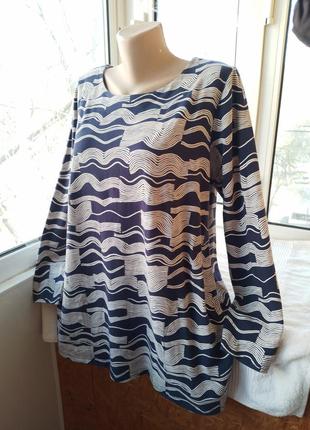 Віскозна трикотажна блуза блузка лонгслів великого розміру батал6 фото