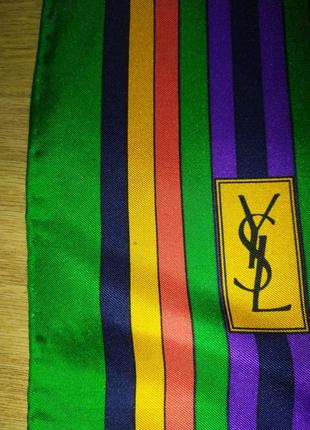 Yves saint laurent винтажная стильная яркая шелковый платок6 фото