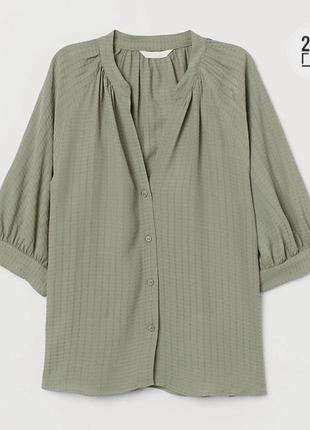Блуза на короткий рукав хаки h&m 📦ликвидирующий распродаж на выбранные товары📦