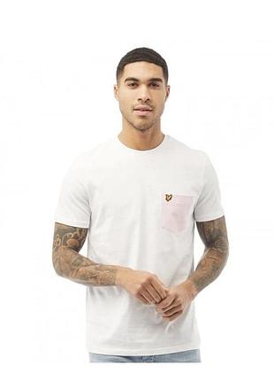 Футболка lyle and scott vintage contrast pocket white/dusky lilac white, l (11348851)
