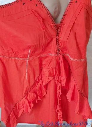 Фирменная next мега просторная майка/блуза со 100% хлопка в сочном красном, размер 7хл6 фото
