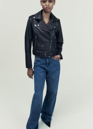 Zara • женская куртка косуха из искусственной кожи размер xs (42)