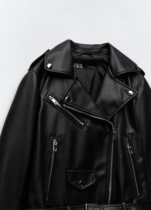 Zara • жіноча куртка косуха зі штучної шкіри розмір xs (42)3 фото