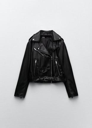 Zara • жіноча куртка косуха зі штучної шкіри розмір xs (42)5 фото