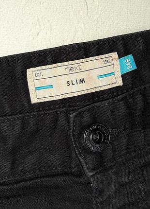 🎁1+1=3 фирменные мужские зауженные черные джинсы слим next, размер 48 - 507 фото