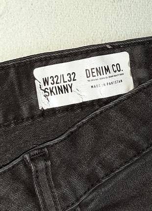 🎁1+1=3 фирменные серо-черные зауженные мужские джинсы denim co, размер 46 - 487 фото