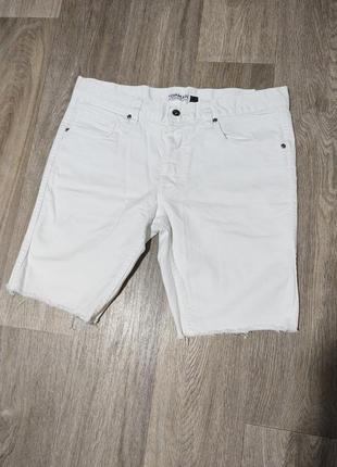 Мужские белые джинсовые шорты / topman / бриджи / denim / мужская одежда / чоловічий одяг /