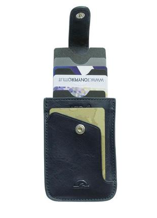 Кредитниця шкіряна nevada 3821+rfid navy синій2 фото