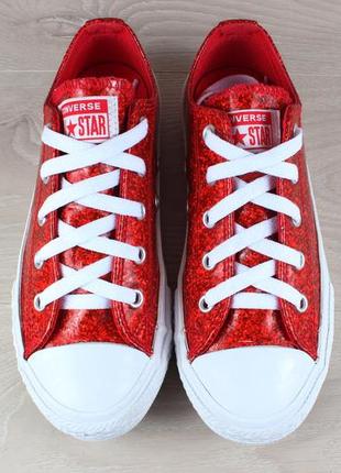 Блестящие кеды для девочки converse all star оригинал, размер 332 фото