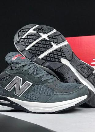 New balance 990 кросівки кеди чоловічі нью баланс весняні осінні демісезонні демісезон відмінна якість низькі замша замшеві чорні з сірим1 фото