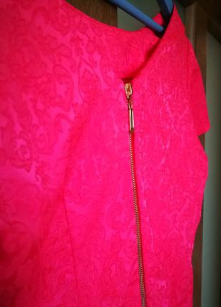 Платье розовое (жаккард)1 фото