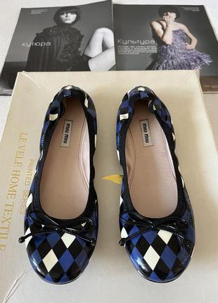 Miu miu балетки кожаные лаковые p37,5-38