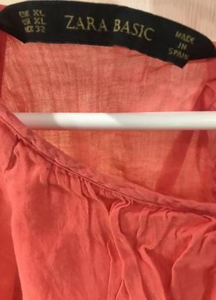 Zara дышащая натуральная блузка рамие+коттон9 фото