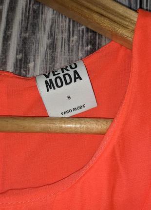 Неоновая оранжевая шифоновая блуза vero moda #46 фото