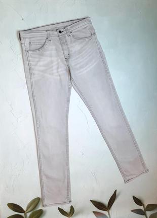 🎁1+1=3 брендові сірі завужені чоловічі джинси стрейч levis оригінал, розмір 46 - 488 фото
