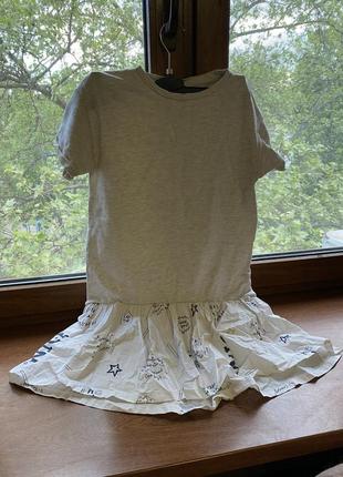 Стильное платье зара короткий рукав zara girl размер s-m 44-46