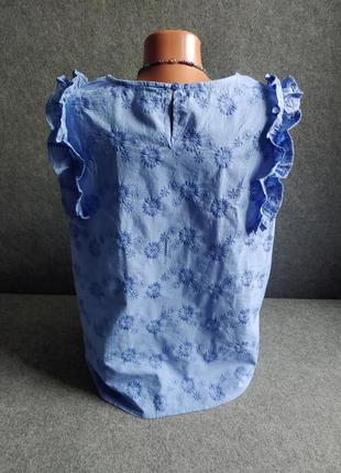 Расшитая коттоновая блуза с рюшами 48-50 размера3 фото