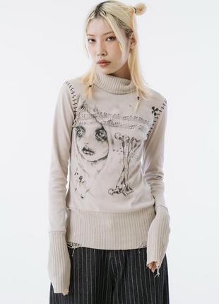 Лонгслив кофта с принтом / dollskill лоза anime неформальная new rock demonia гот альт unif diesel y2k demonia vivienne westwood2 фото