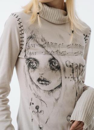 Лонгслив кофта с принтом / dollskill лоза anime неформальная new rock demonia гот альт unif diesel y2k demonia vivienne westwood3 фото