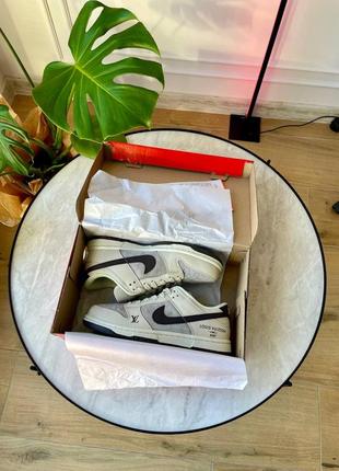 Кроссовки nike sb dunk low x louis vuitton grey9 фото