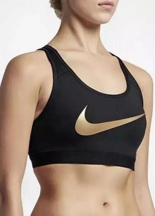 Топ nike pro classic swoosh gold bra2 фото