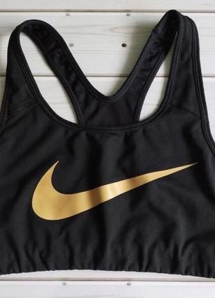 Топ nike pro classic swoosh gold bra4 фото