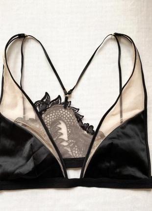 Невероятный бюстгальтер victoria’s secret unlined dragon lace plunge bra с вышивкой дракона на спине, размер м2 фото