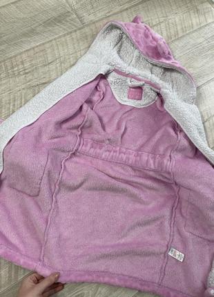 Розовый халат с ушками на девушку 5-6 лет4 фото