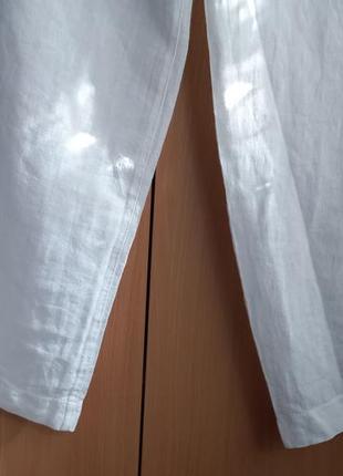 Летние льняные свободные брюки, бриджи «nuu»/германия/color-white.3 фото