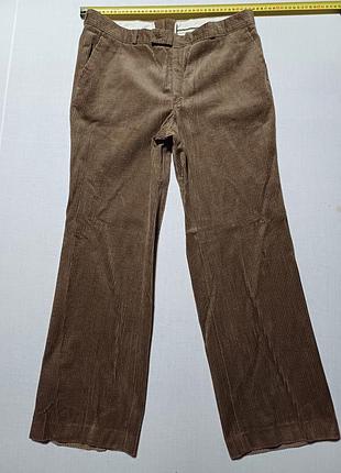 Брюки широкие вельветовые коричневые талия 88 см на этикетке wask and wear