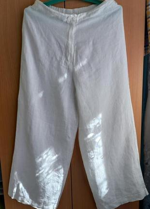 Летние льняные свободные брюки, бриджи «nuu»/германия/color-white.