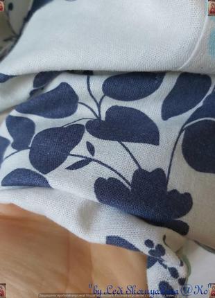 Нова літня блуза на 55% льон і 45% віскоза в ніжний синьо-блакитний принт, розмір хл7 фото