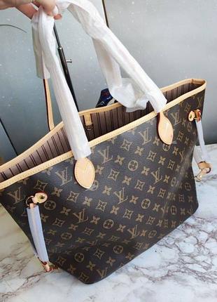 Сумка louis vuitton neverfull 45*29 см кошелек 24*15 см коробка, чехол, платок, карточки1 фото