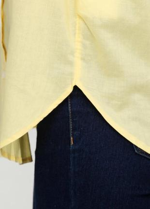 Желтая трендовая рубашка льняная лен из льная желтая классная супер6 фото
