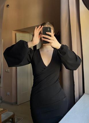 Черное платье макси boohoo(б/у)