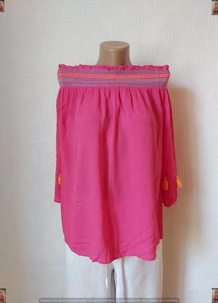 Фирменная tu нарядная блуза со 100 % вискозы в сочный розовый цвет, размер 3хл-4хл