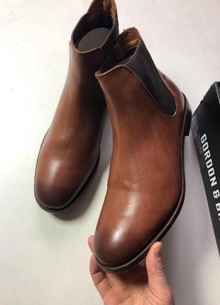 Ідеальні шкіряні демісезонні черевики відомого бренду чоловічого взуття з німеччини gordon & bros