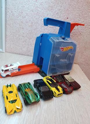 Трек гараж хотвилс hot wheels и 7 машинок в комплекте7 фото