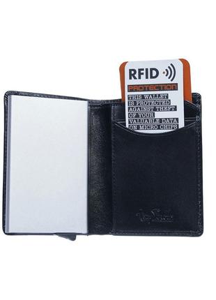 Кредитниця шкіряна nevada 3758 з системою rfid nero чорний3 фото