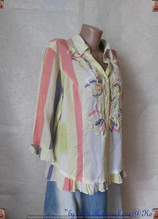 Фірмова per una оригінальна легка літня блуза зі 100 бавовни з рюшами, розмір хл3 фото